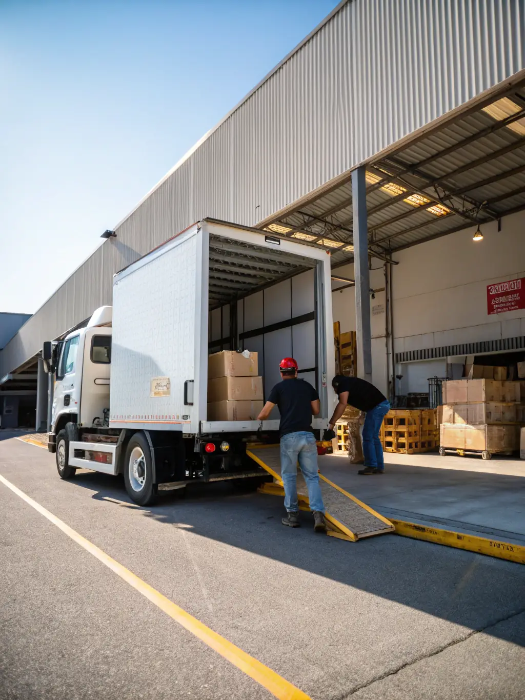 A dry van trailer being loaded with boxes at a distribution center, showcasing the versatility of dry van freight for TOPSTAR LOGISTICS.
